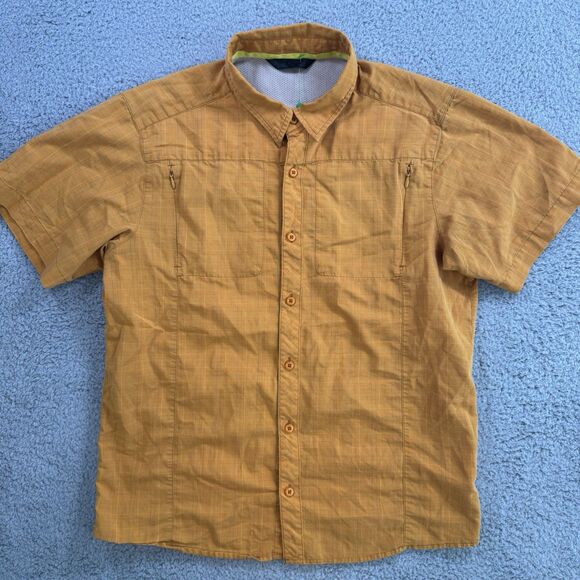 Arcteryx Shirt Mens S Orange Sleeve Button Up Casual Cotton Blend Outdoors - Picture 1 of 10